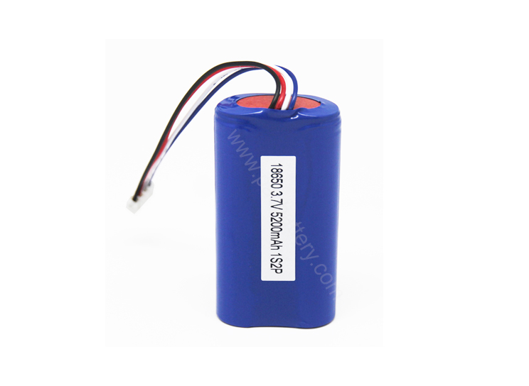 3.7V 18650 battery lithium ion pack 2p 5200mAh for household products