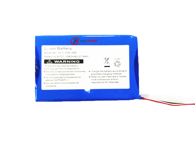 14.8v 1880mAh lithium polymer battery pack for medical device